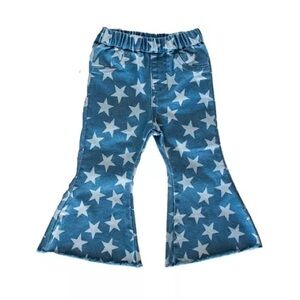 NWT Bailey’s Blossoms 3T Girl's Toddler Sutton Denim Bell Bottoms Stars